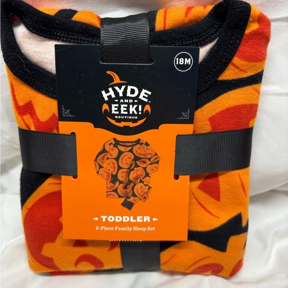 Hyde &Eek Toddler Unisex 18 Month 2-Pc Halloween Pajama Set Pumpkin NWT